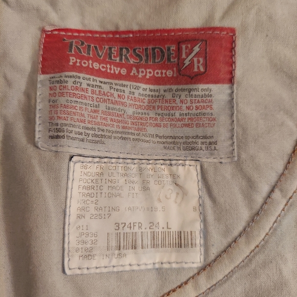 Nwt Flame Resistant Riverside Protective Apparel F/R Denim Jeans HRC2 40x31 - Picture 7 of 12